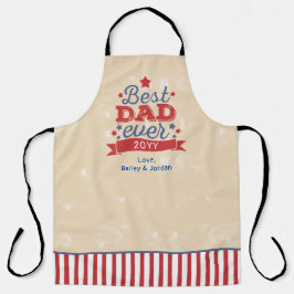 Bester Vater je Patriotic Red Blue Stars Retro Schürze
