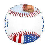 Bester Vater je Patriotic Red White Blue Foto Baseball (Rückseite)