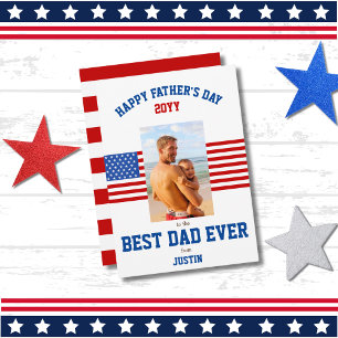 Bester Vater je Patriotic Red White Blue Foto Feiertagskarte