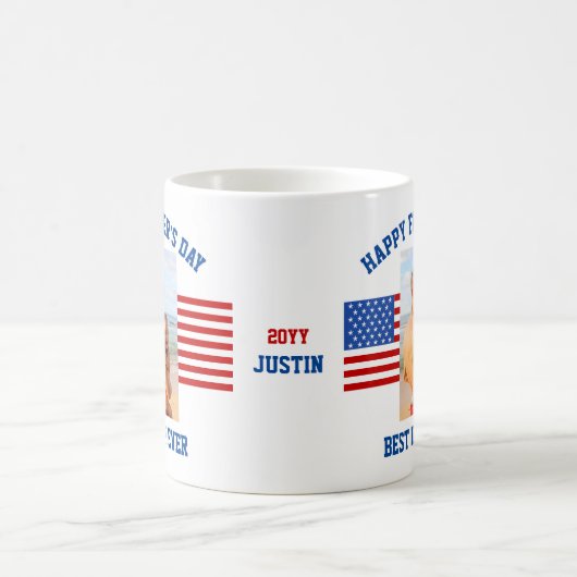 Bester Vater je Patriotic Red White Blue Foto Kaffeetasse (Mittel)