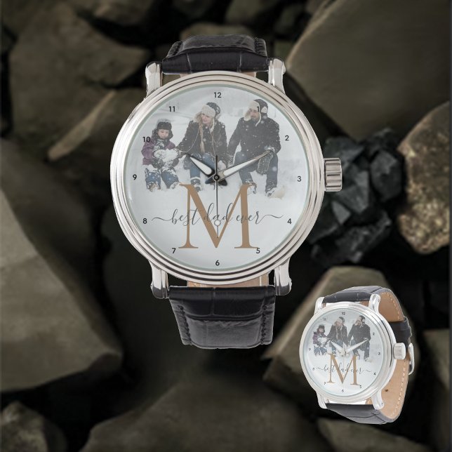 Bester Vater je, personalisieren Sie Ihren Namen,  Armbanduhr (Von Creator hochgeladen)