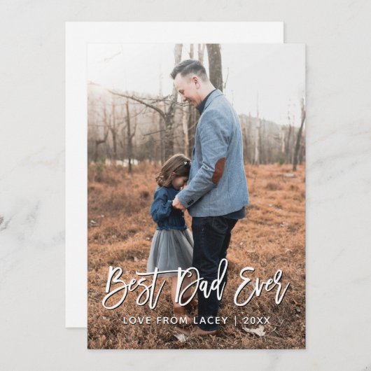 Bester Vater je Personalisierte Fotokarte des Vate Ankündigung (Vorne/Hinten)