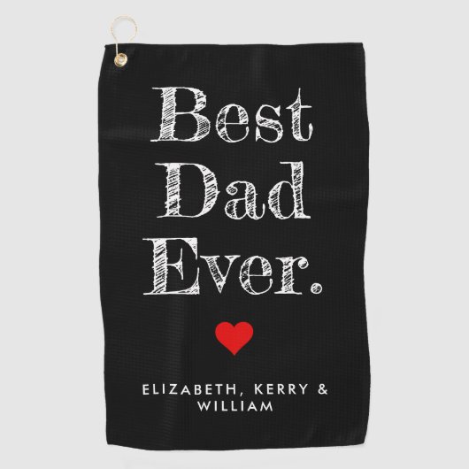 Bester Vater je Personalisierte Namen Golfhandtuch (Vorderseite)