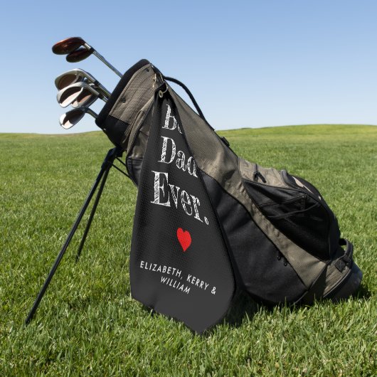 Bester Vater je Personalisierte Namen Golfhandtuch (Gras)