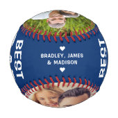 Bester Vater je Personalisierter Foto Name benutze Baseball (Rückseite)