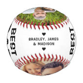 Bester Vater je Personalisierter Foto Name benutze Baseball (Rückseite)