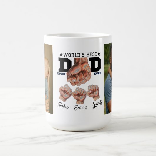Bester Vater je Personalisierter FotoCollage Kaffeetasse (Mittel)
