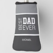 Bester Vater je Personalisierter Name Grau Golf Headcover (Rotieren 90)