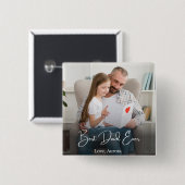 Bester Vater je Personalisiertes Foto Button (Vorne & Hinten)