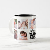 Bester Vater je Personalisiertes Foto Collage Gesc Zweifarbige Tasse (Vorderseite Links)
