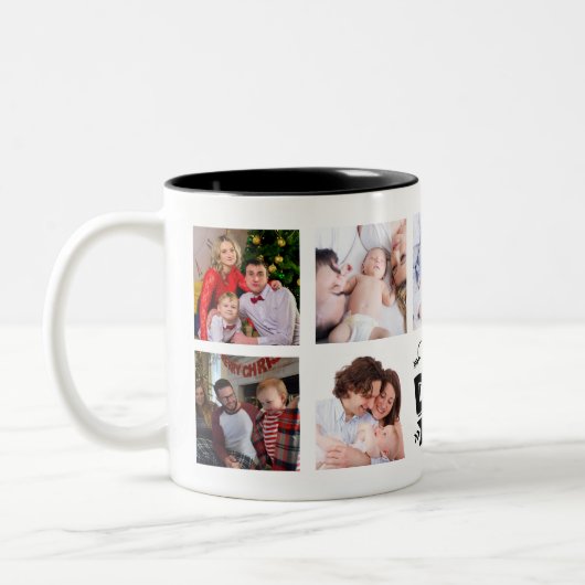 Bester Vater je Personalisiertes Foto Collage Gesc Zweifarbige Tasse (Links)