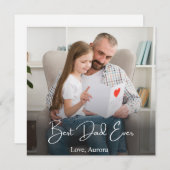 Bester Vater je Personalisiertes Foto Dankeskarte (Vorne/Hinten)