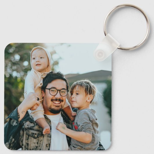 Bester Vater je Personalisiertes Foto doppelseitig Schlüsselanhänger (Rückseite)