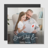Bester Vater je Personalisiertes Foto Magnetkarte (Vorne/Hinten)