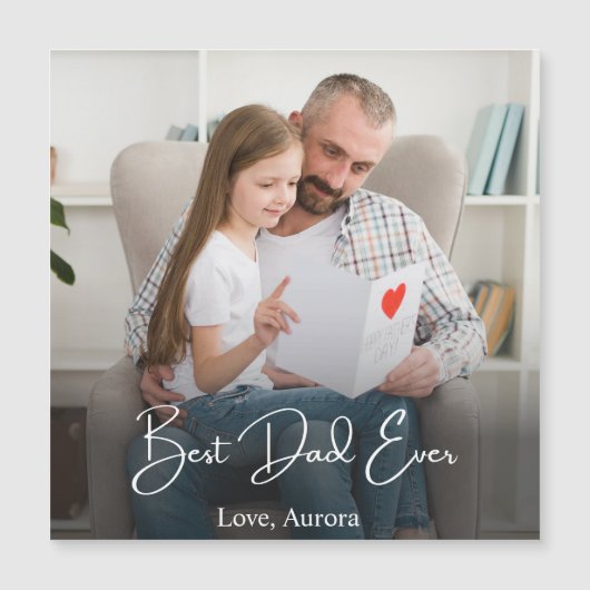Bester Vater je Personalisiertes Foto Magnetkarte (Vorderseite)
