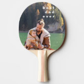 Bester Vater je Personalisiertes Foto Overlay Tischtennis Schläger (Rückseite)