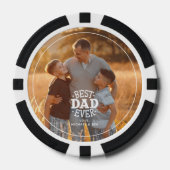 "Bester Vater je" Personalisiertes Foto Pokerchips (Vorderseite)