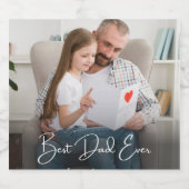 Bester Vater je Personalisiertes Foto Schaumweinetikett (Einzelnes Label)