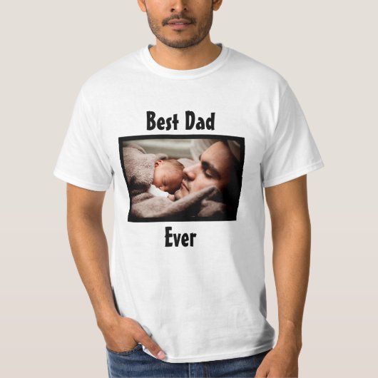 Bester Vater je Personalisiertes Foto T-Shirt (Vorderseite)