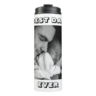 Bester Vater je | PERSONALISIERTES FOTO Thermosbecher