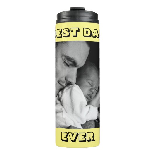 Bester Vater je | PERSONALISIERTES FOTO Thermosbecher (Vorderseite)