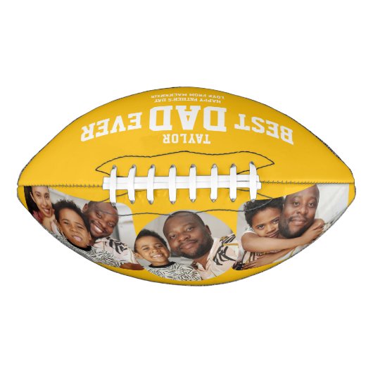 Bester Vater je Personalisiertes Foto und Text Football (Vorderseite)