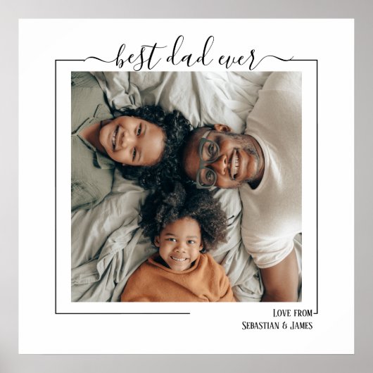 Bester Vater je Personalisiertes Foto und Text Poster (Vorne)