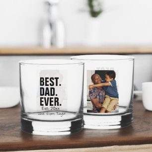 Bester Vater je Personalisiertes Foto und Text Whiskyglas