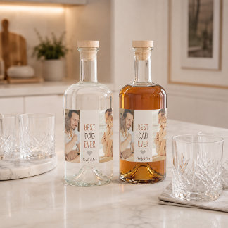 Bester Vater je" Personalisiertes Lebensmittel- un Alkoholflaschenetikett