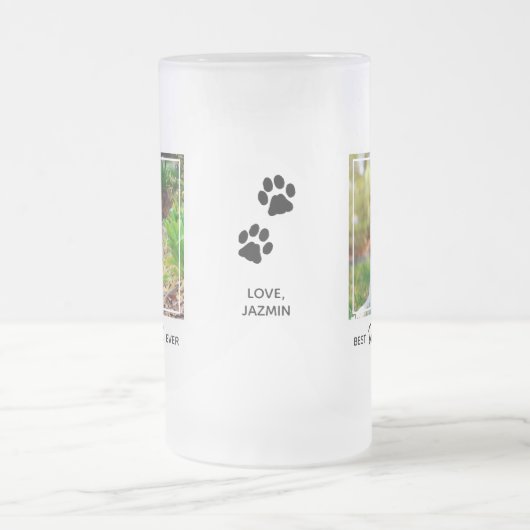 Bester Vater je - Personalisiertes Niedliches Foto Mattglas Bierglas (Mittel)