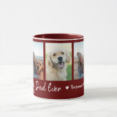 Bester Vater je Pet 5 Foto Collage Maroon Tasse (Zentrum)
