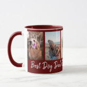 Bester Vater je Pet 5 Foto Collage Maroon Tasse (Links)