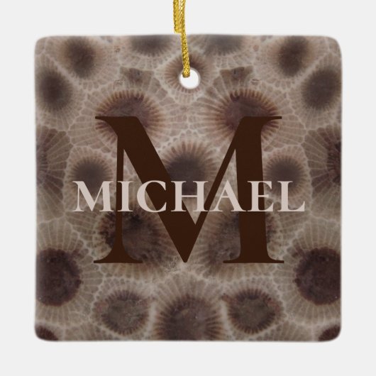 Bester Vater je Petoskey Stone Keramikornament (Vorderseite)