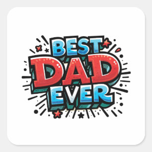 Bester Vater je Quadratischer Aufkleber