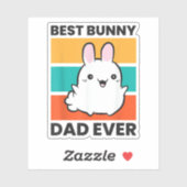 Bester Vater je Rabbit niedlicher Hase Aufkleber (Blatt)