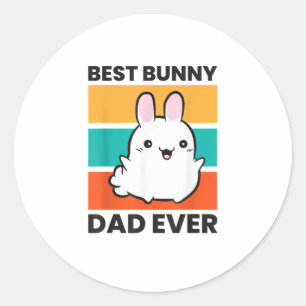 Bester Vater je Rabbit niedlicher Hase Runder Aufkleber