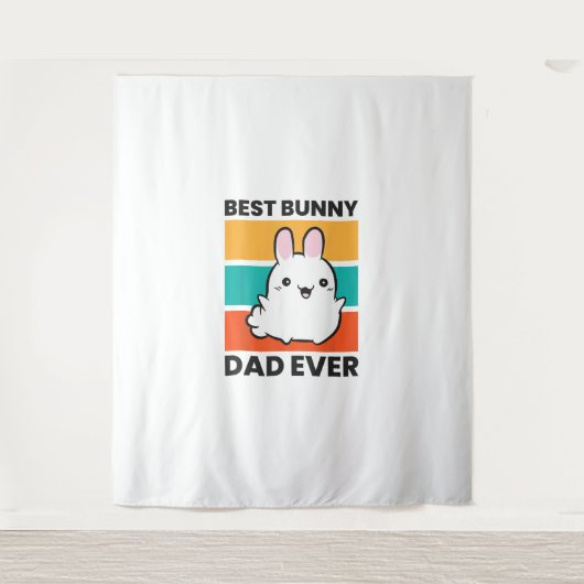 Bester Vater je Rabbit niedlicher Hase Wandteppich (Vorderseite)