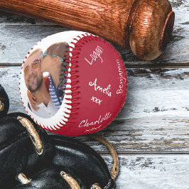 Bester Vater je Red 2 Foto unterzeichnet Baseball