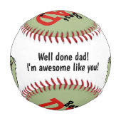 Bester Vater je Red Black Baby Boy Dinosaurier Baseball (Rückseite)