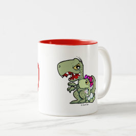 Bester Vater je Red Black Text Baby Girl Dinosauri Zweifarbige Tasse