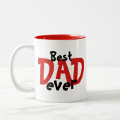 Bester Vater je Red Black Text Baby Girl Dinosauri Zweifarbige Tasse (Links)