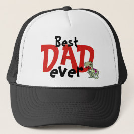 Bester Vater je Red Black Text Baby Girl Father Truckerkappe