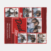Bester Vater je Red Foto Collage Vatertag Fleecedecke (Vorderseite (Horizontal))