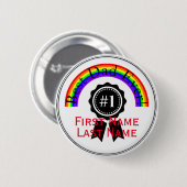 Bester Vater je Regenbogen-Button HAMbWG Button (Vorne & Hinten)