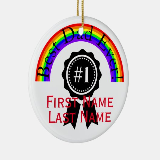 Bester Vater je Regenbogen Ornament HAMbWG (Rechts)