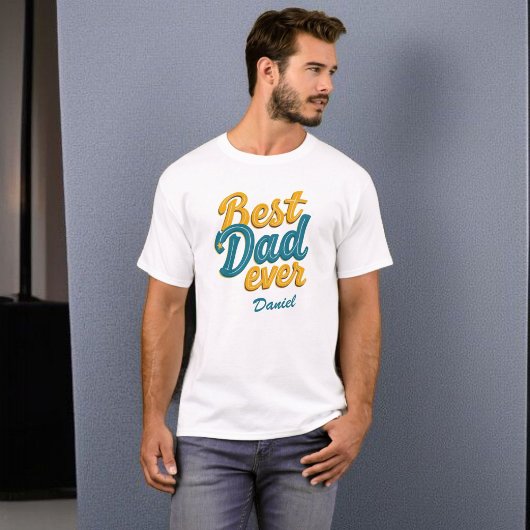 Bester Vater je | Retro Customizable Vatertag T-Shirt