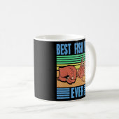 Bester Vater je Retro-Fischerei vorhanden Kaffeetasse (VorderseiteRechts)