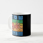 Bester Vater je Retro-Fischerei vorhanden Kaffeetasse (Vorderseite Links)