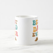 Bester Vater je Retro Groovy Text Mustache Kaffeetasse (Mittel)