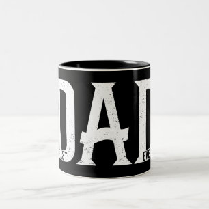 Bester Vater je Retro Minimal Vatertag Geschenk Zweifarbige Tasse